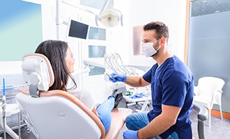 Woman at the dentist