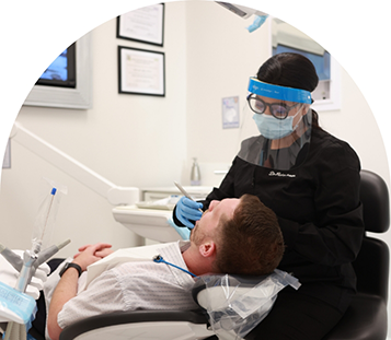 Man receiving a dental cleaning