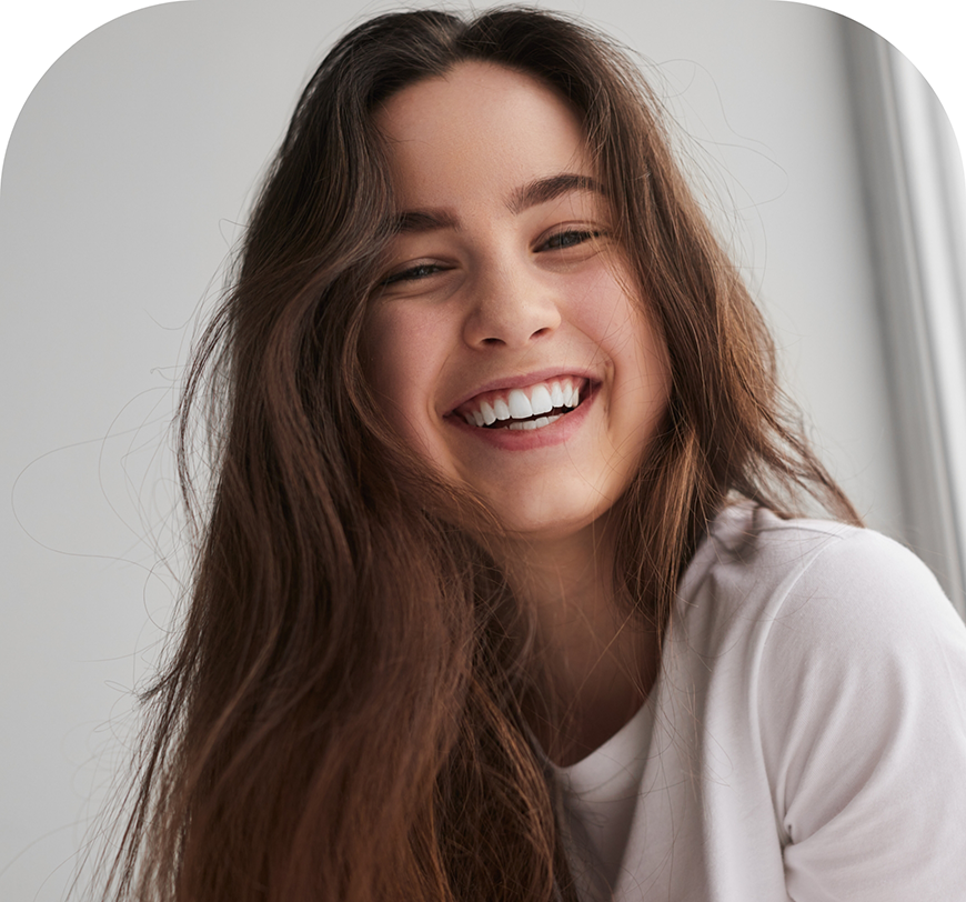 Brunette woman smiling