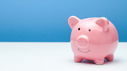 Piggy bank with a smiling face