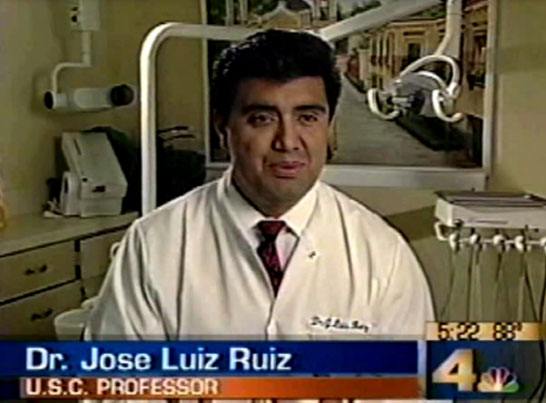 Doctor Ruiz in dental office for N B C interview