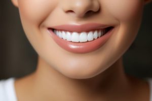 Close-up of woman’s smile with perfect teeth